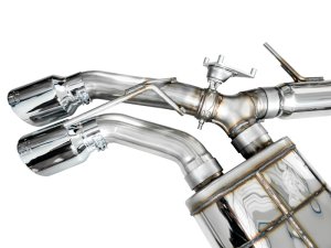Cadillac CT4-V Blackwing Performance Exhaust - AWE Tuning - SwitchPath, Cat Back - Chrome Silver - `21-`27